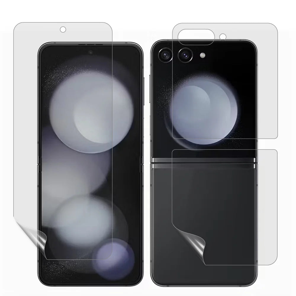 For Samsung Galaxy Z Flip7 5G Clear PET Film Soft Front and Back Screen Protector - Transparent - 1