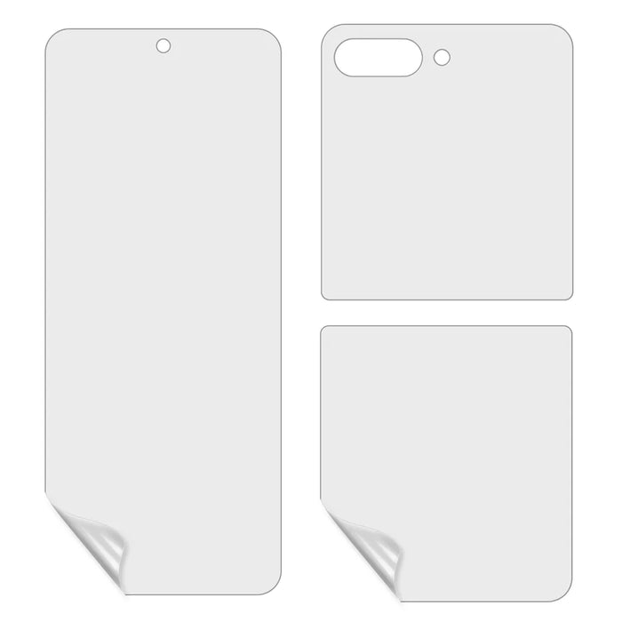 For Samsung Galaxy Z Flip7 5G Clear PET Film Soft Front and Back Screen Protector - Transparent - 2