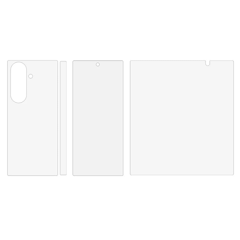 For Samsung Galaxy Z Fold7 5G Hydrogel Screen Protector Set, Outside + Inside + Back + Side Soft TPU Film - 2