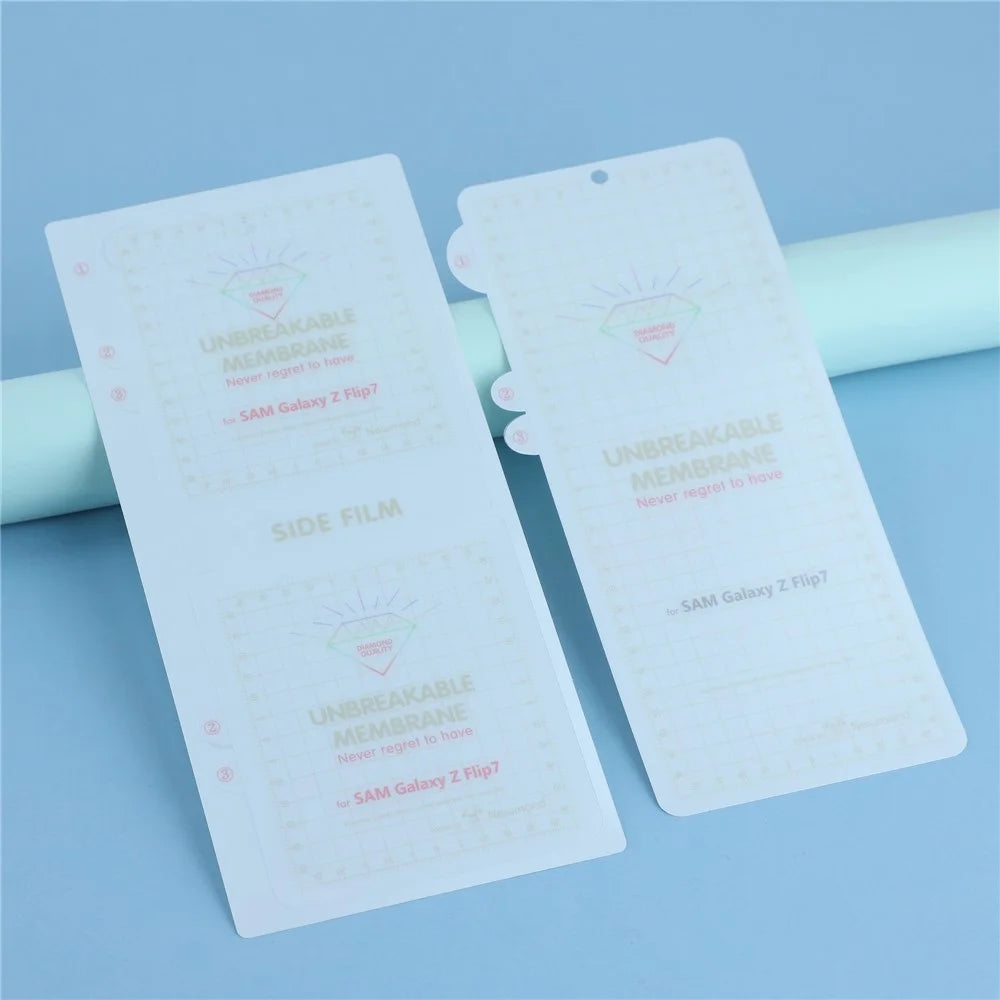 For Samsung Galaxy Z Flip7 5G Hydrogel Screen Protector Set, Outside + Inside + Back + Side Soft TPU Film - 4