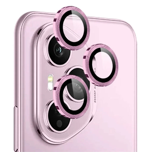 NORTHJO 1 Set For Honor 400 Pro 5G (Global) Tempered Glass Camera Lens Film CD Veins Metal Ring Lens Guard - Pink - 2
