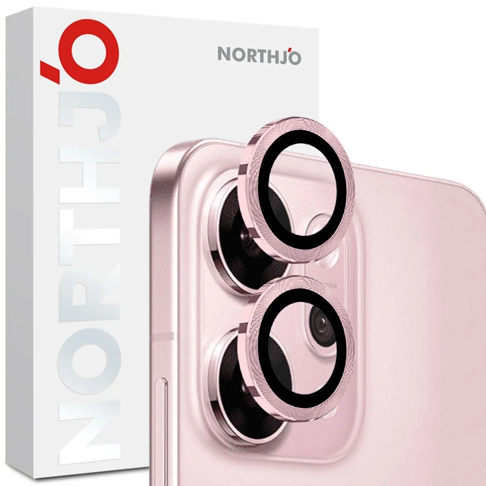 NORTHJO 1 Set For Oppo Reno14 Pro 5G (Global) Tempered Glass Camera Lens Film CD Veins Metal Ring Lens Guard - Pink - 1