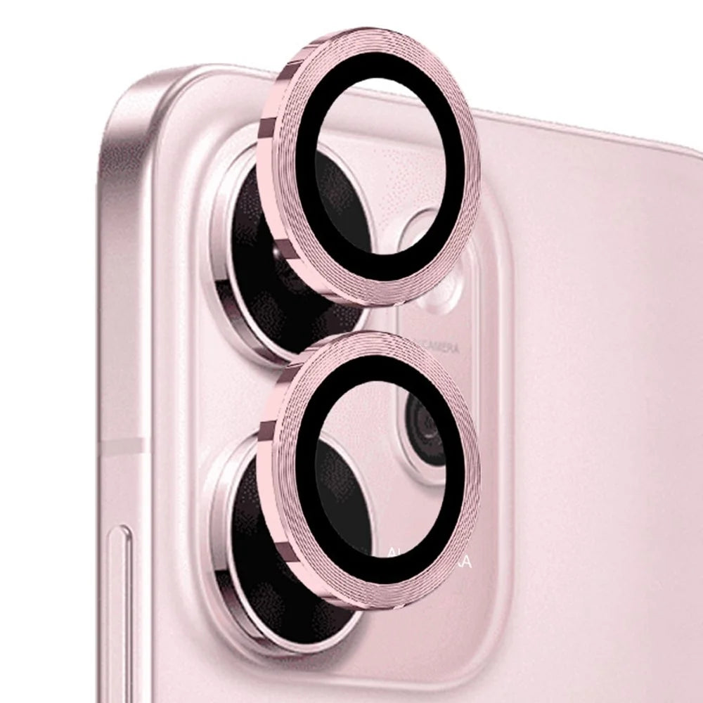 NORTHJO 1 Set For Oppo Reno14 F 5G Tempered Glass Camera Lens Film CD Veins Metal Ring Lens Guard - Pink - 2