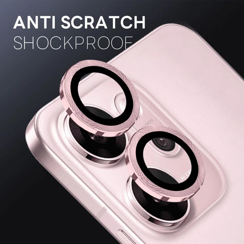 NORTHJO 1 Set For Oppo Reno14 F 5G Tempered Glass Camera Lens Film CD Veins Metal Ring Lens Guard - Pink - 3