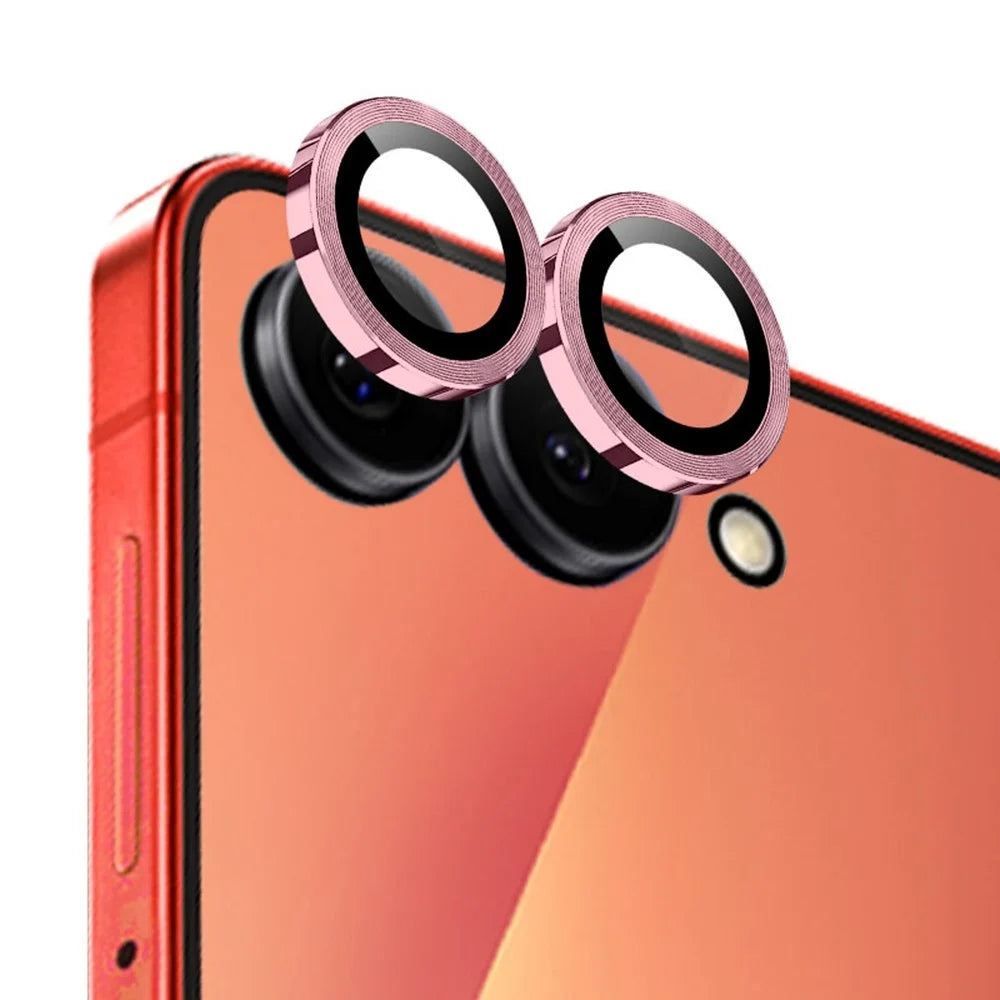NORTHJO 1 Set For Samsung Galaxy Z Flip7 5G Tempered Glass Camera Lens Film CD Veins Metal Ring Lens Guard - Pink - 2