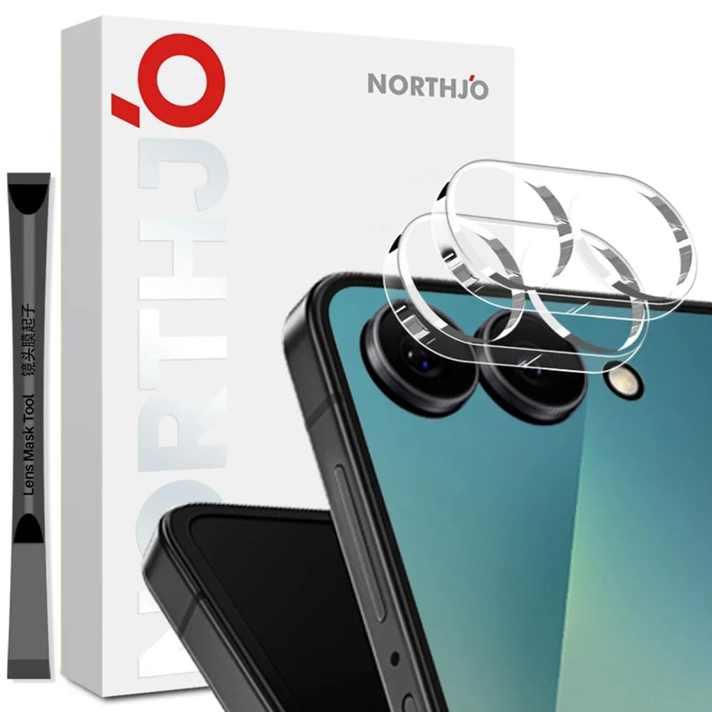 NORTHJO 2Pcs For Samsung Galaxy Z Flip7 5G Tempered Glass Camera Lens Protector Clear 3D Integrated Full Coverage - 1
