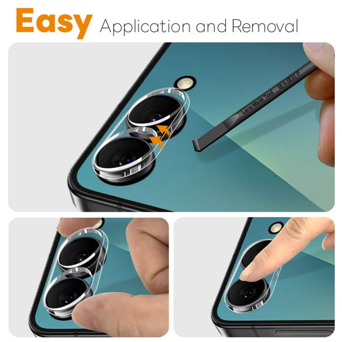 NORTHJO 2Pcs For Samsung Galaxy Z Flip7 5G Tempered Glass Camera Lens Protector Clear 3D Integrated Full Coverage - 4