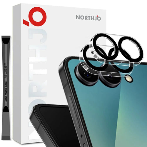 NORTHJO 2Pcs For Samsung Galaxy Z Flip7 5G Camera Lens Protector Black Circles 3D Full Coverage Clear Tempered Glass Lens Film - 1