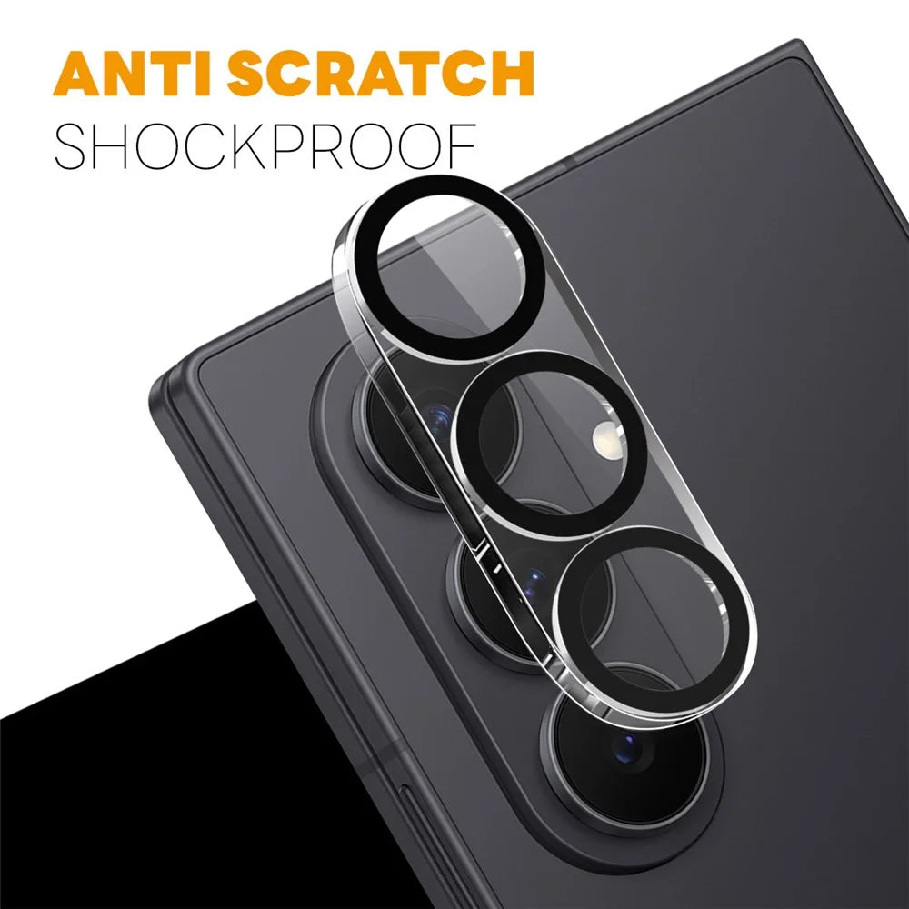 NORTHJO 2Pcs For Samsung Galaxy Z Fold7 5G Camera Lens Protector Black Circles 3D Full Coverage Clear Tempered Glass Lens Film - 3