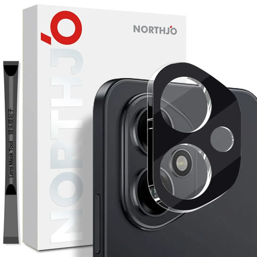 NORTHJO For Honor 400 5G (Global) Camera Lens Protector Black Silk Printing 3D Clear Tempered Glass Lens Film - 1
