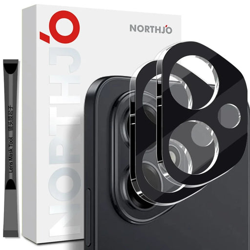 NORTHJO 2Pcs For Honor 400 5G (Global) Camera Lens Protector Black Silk Printing 3D Clear Tempered Glass Lens Film - 1
