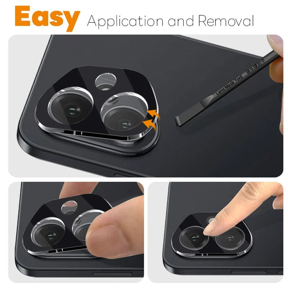 NORTHJO 2Pcs For Honor 400 5G (Global) Camera Lens Protector Black Silk Printing 3D Clear Tempered Glass Lens Film - 3