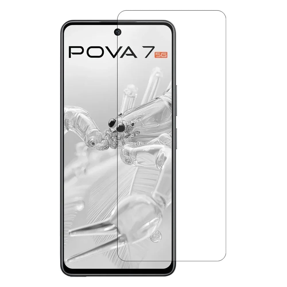 For TECNO Pova 7 5G Screen Protector 0.3mm Arc Edge Ultra Clear Tempered Glass Film - 1