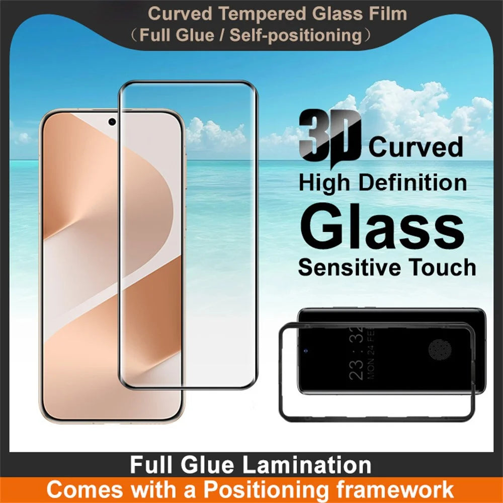 IMAK Screen Protector For Huawei Pura 80 Pro  /  Pura 80 Pro+  /  Pura 80 Ultra Full Glue 3D Curved Tempered Glass Film with Positioning Frame - 3