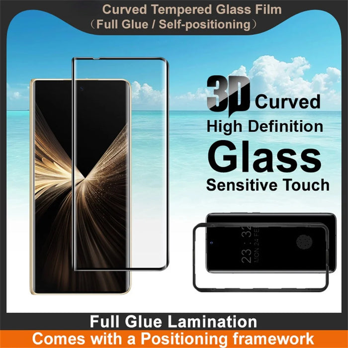 IMAK For Honor Magic V5 5G Screen Protector Full Glue 3D Curved Tempered Glass Film with Positioning Frame - 3