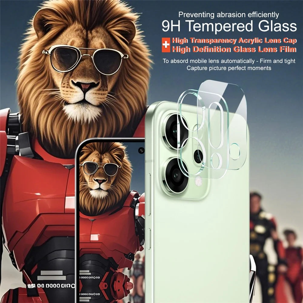 IMAK For Oppo Reno14 5G (Global) Tempered Glass Camera Lens Protector + Acrylic Lens Cap - 3