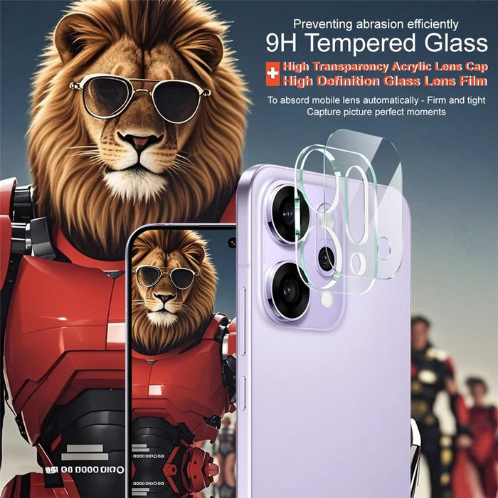 IMAK For Oppo Reno14 Pro 5G (Global) Tempered Glass Camera Lens Protector + Acrylic Lens Cap - 3