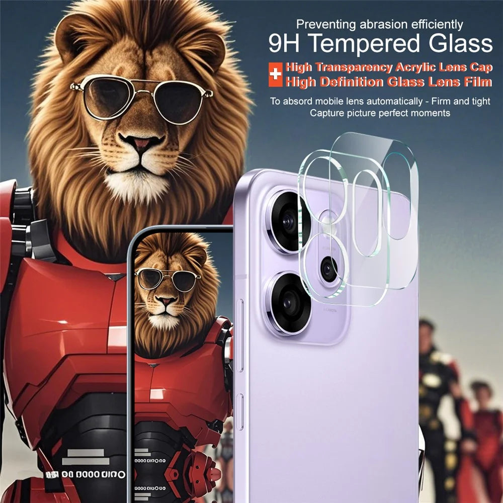 IMAK For Oppo Reno14 F 5G Tempered Glass Camera Lens Protector + Acrylic Lens Cap - 3