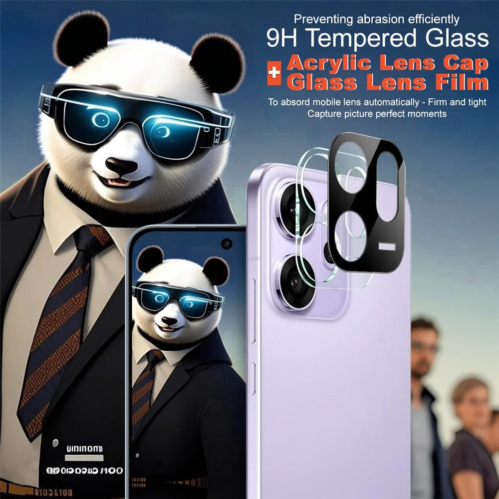 IMAK For Oppo Reno14 F 5G Tempered Glass Lens Film + Acrylic Cap (Black Version) - 3
