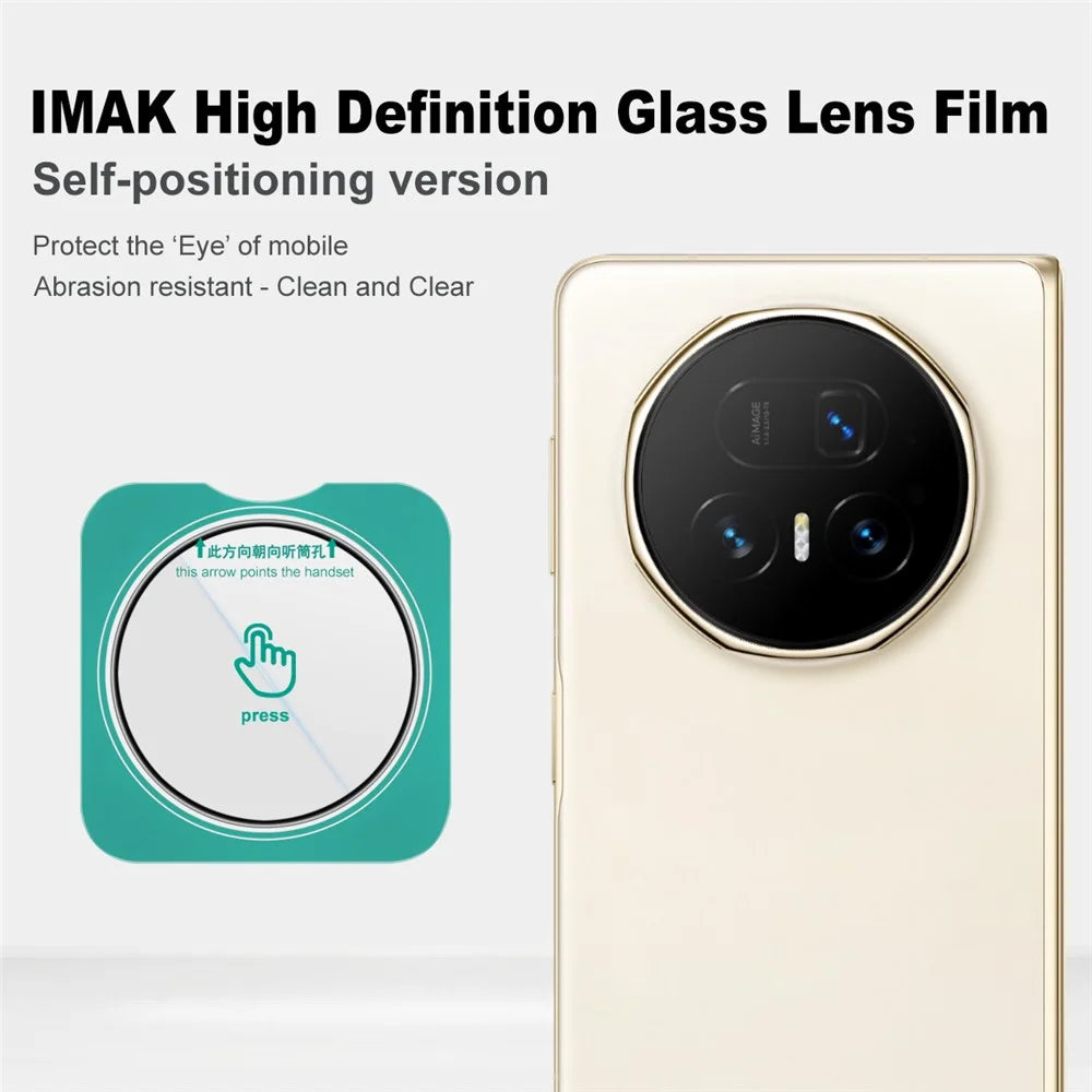 IMAK For Honor Magic V5 5G Camera Lens Protector Tempered Glass Lens Film with Self Positioning Frame - 3