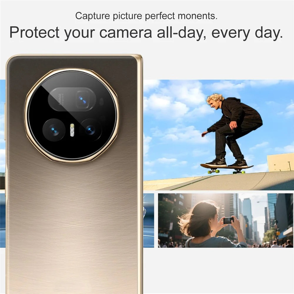 IMAK For Honor Magic V5 5G Tempered Glass Camera Lens Protector with Self Positioning Frame (Black Version) - 5