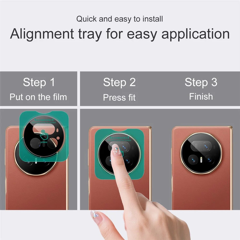 IMAK For Honor Magic V5 5G Tempered Glass Camera Lens Protector with Self Positioning Frame (Black Version) - 7