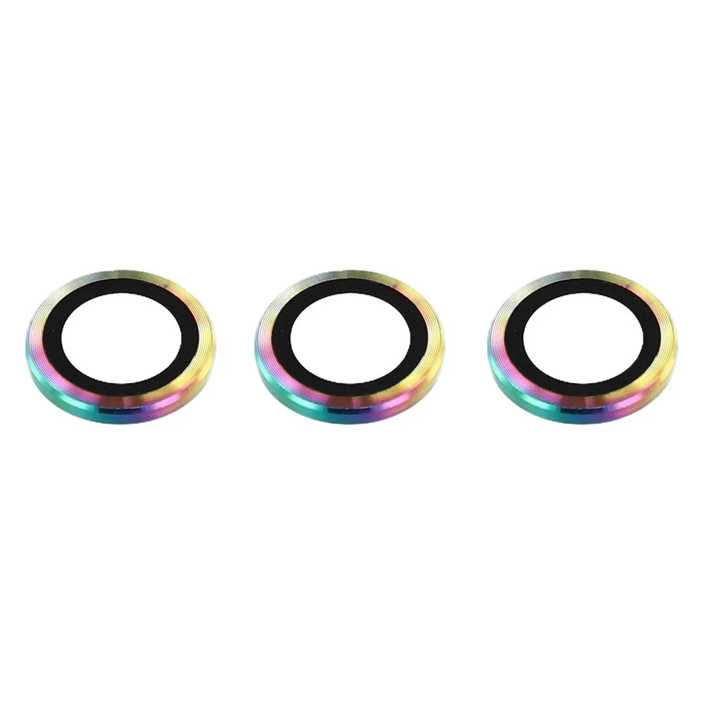For iPhone 17 Pro Max / 17 Pro Camera Lens Protector CD Veins Metal Ring Tempered Glass Film - Colorful - 3