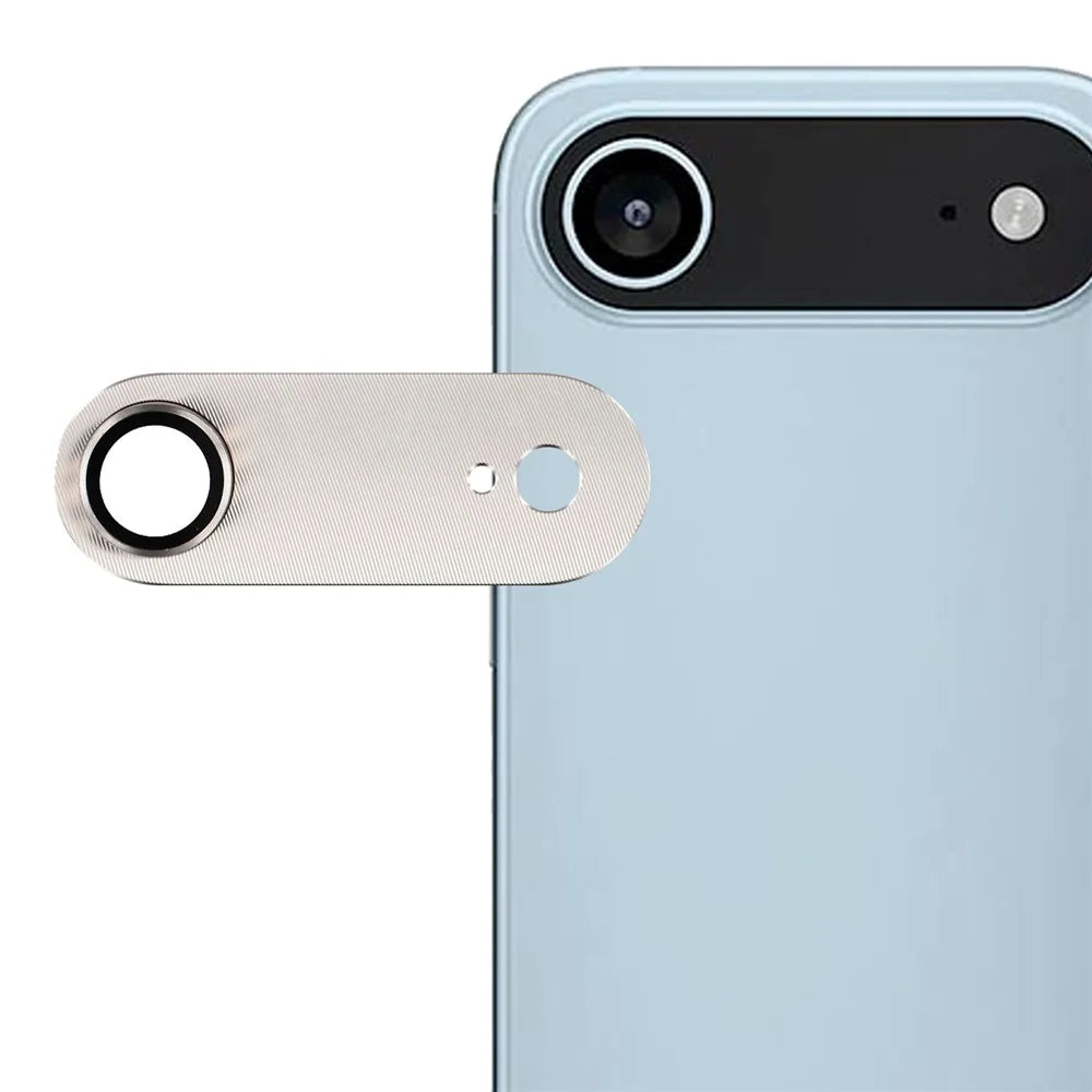For iPhone Air Camera Lens Protector CD Vein Integrated Metal Tempered Glass Lens Film - Light Gold - 1