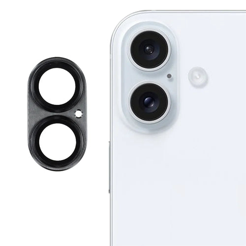 For iPhone 17 Camera Lens Protector CD Vein Integrated Metal Tempered Glass Lens Film - Black - 1