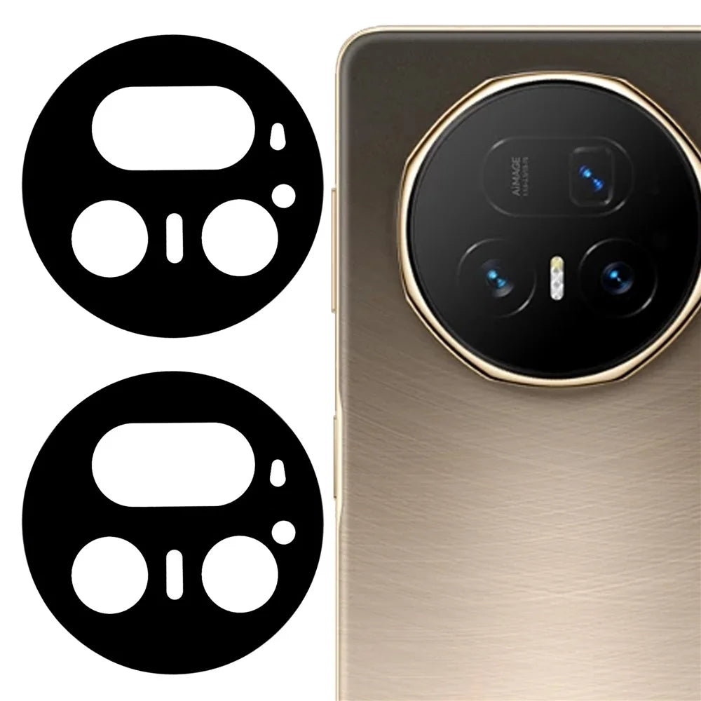 For Honor Magic V5 5G Tempered Glass Lens Protector Black Silk Printing Camera Lens Film - 1