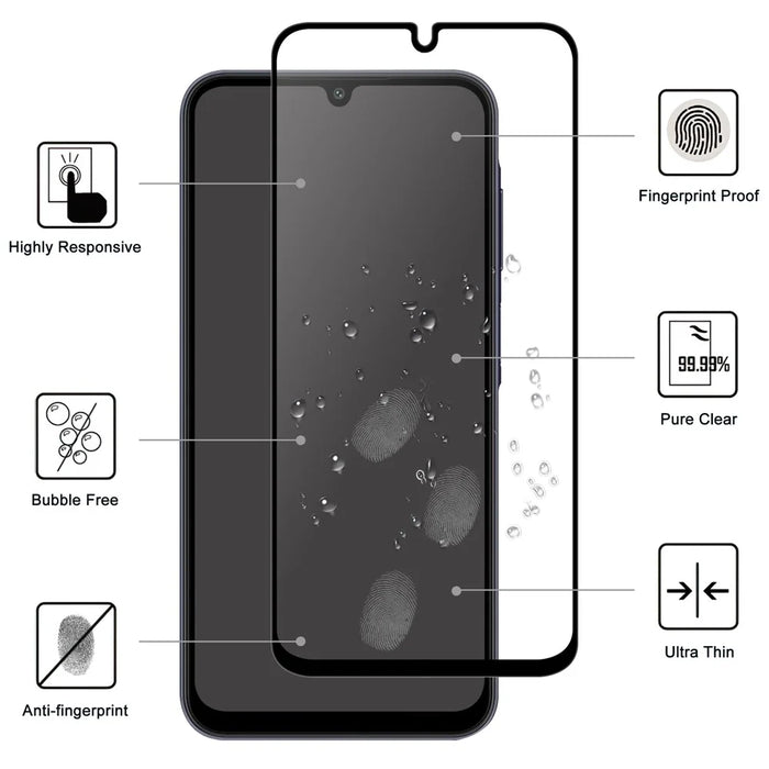 For Samsung Galaxy S25 FE AGC Tempered Glass with Black Edge Full Glue Full Coverage Screen Protector - 2