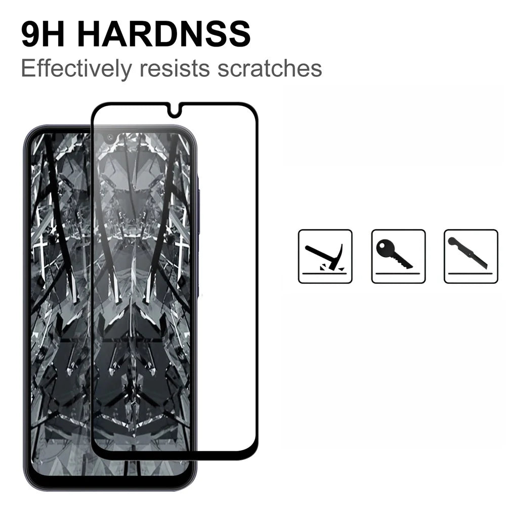 For Samsung Galaxy A18 5G / A18 4G / A17 5G / A17 4G / A26 5G AGC Tempered Glass with Black Edge Full Glue Full Coverage Screen Protector - 3