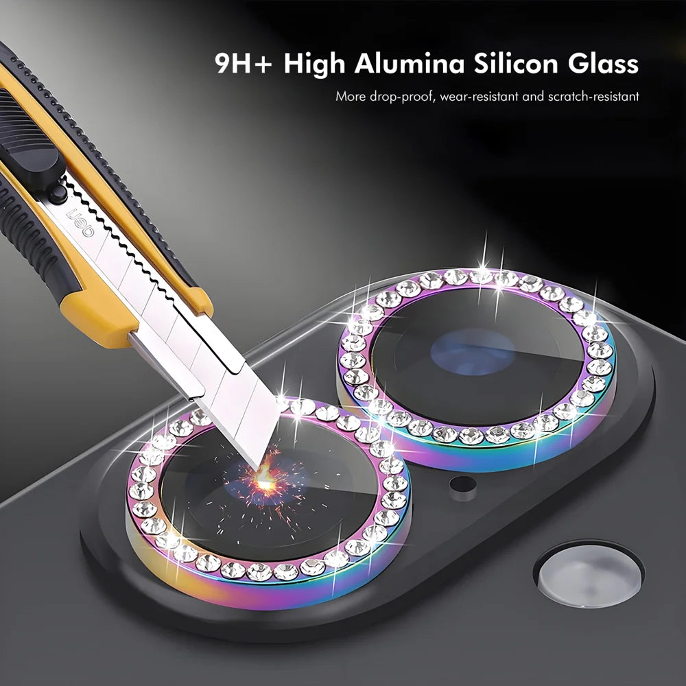 ENKAY HAT PRINCE For iPhone Air Camera Lens Protector   Rhinestone Decor Rear Lens Film - Dark Green - 4
