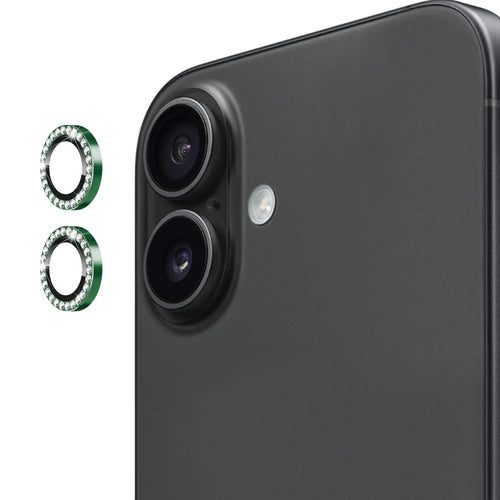 ENKAY HAT PRINCE For iPhone 17 Camera Lens Protector   Rhinestone Decor Rear Lens Film - Dark Green - 1
