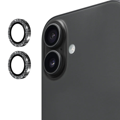 ENKAY HAT PRINCE For iPhone 17 Camera Lens Protector  Glitter Decor Tempered Glass Lens Film - Black - 1