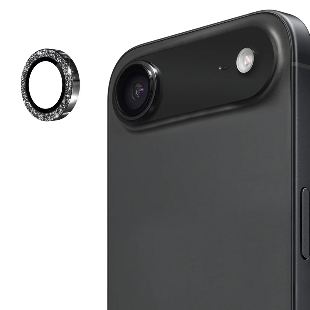 ENKAY HAT PRINCE For iPhone Air Camera Lens Protector  Glitter Decor Tempered Glass Lens Film - Black - 1