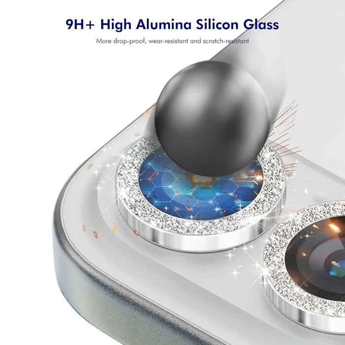 ENKAY HAT PRINCE For iPhone 17 Pro / iPhone 17 Pro Max Camera Lens Protector  Glitter Decor Tempered Glass Lens Film - Black - 3