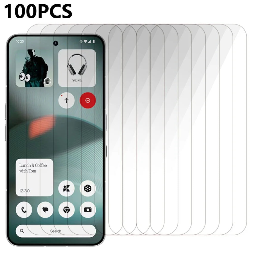 100Pcs For Nothing Phone (3) 5G Screen Protector Anti-Scratch Tempered Glass Film (No Package, with Wipes Set, Dust-absorber, Guide Sticker) - 1