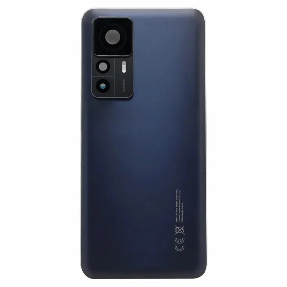 For Xiaomi 12T Pro 5G Back Battery Housing Cover with Camera Ring Lens Cover Spare Part (Without Logo) - Black - 2