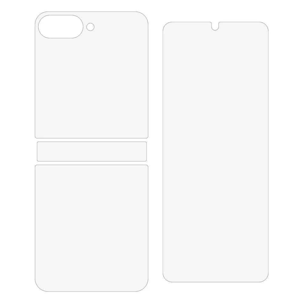 1Set For Samsung Galaxy Z Flip7 FE 5G / Z Flip6 5G Screen Protector Inside + Front Cover Clear TPU Film - 2