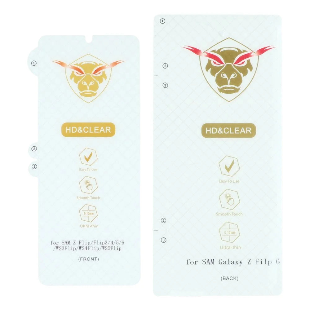 1Set For Samsung Galaxy Z Flip7 FE 5G / Z Flip6 5G Screen Protector Inside + Front Cover Clear TPU Film - 3