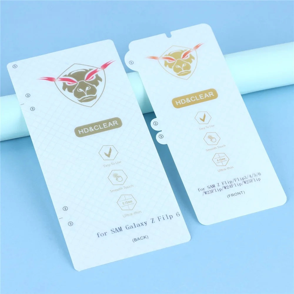 1Set For Samsung Galaxy Z Flip7 FE 5G / Z Flip6 5G Screen Protector Inside + Front Cover Clear TPU Film - 4