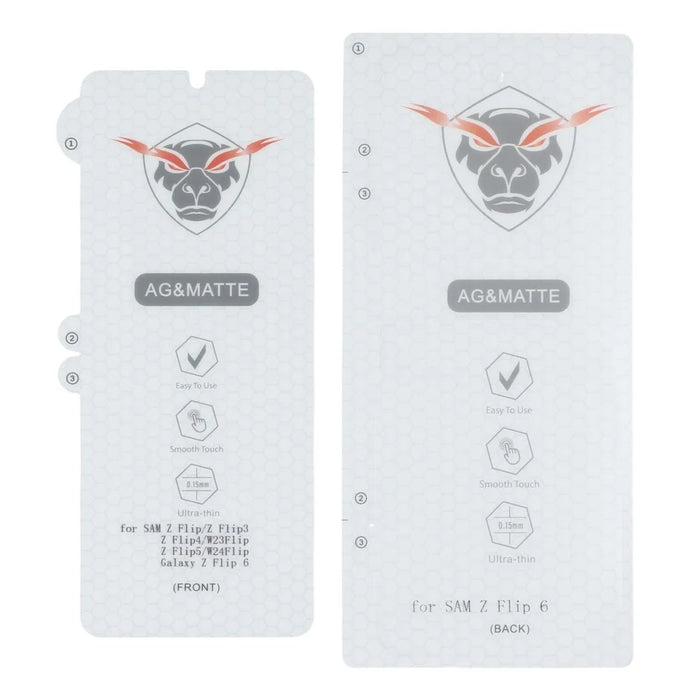 1Set For Samsung Galaxy Z Flip7 FE 5G / Z Flip6 5G Matte Screen Protector Inside + Front Cover Clear TPU Film - 3