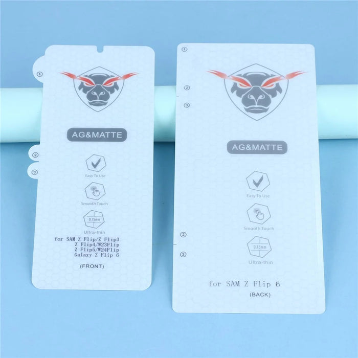 1Set For Samsung Galaxy Z Flip7 FE 5G / Z Flip6 5G Matte Screen Protector Inside + Front Cover Clear TPU Film - 4