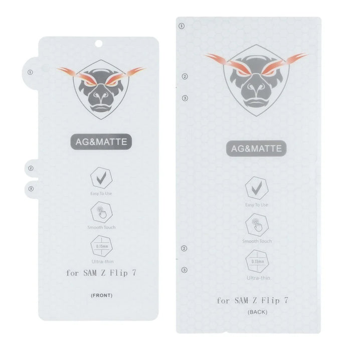 1Set For Samsung Galaxy Z Flip7 5G Matte Screen Protector Inside + Front Cover Clear TPU Film - 3