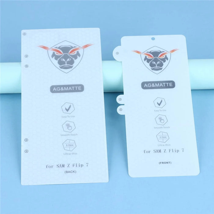 1Set For Samsung Galaxy Z Flip7 5G Matte Screen Protector Inside + Front Cover Clear TPU Film - 4