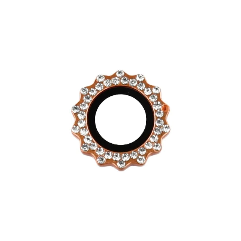 1Set For iPhone 17 Pro Max / 17 Pro Camera Lens Protector Gear Shape Tempered Glass Lens Film Rhinestone Decor - Orange - 4