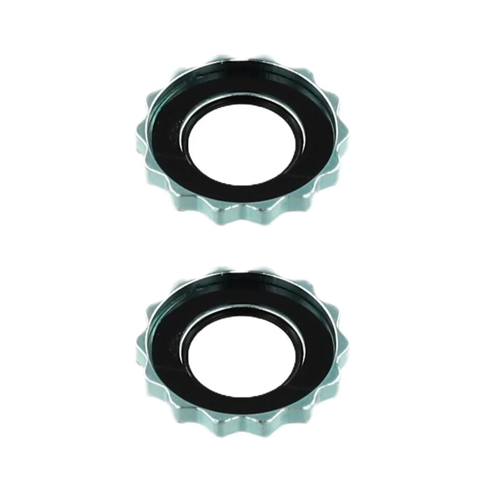 1Set For iPhone 17 Camera Lens Protector Gear Shape Tempered Glass Lens Film Rhinestone Decor - Green - 3