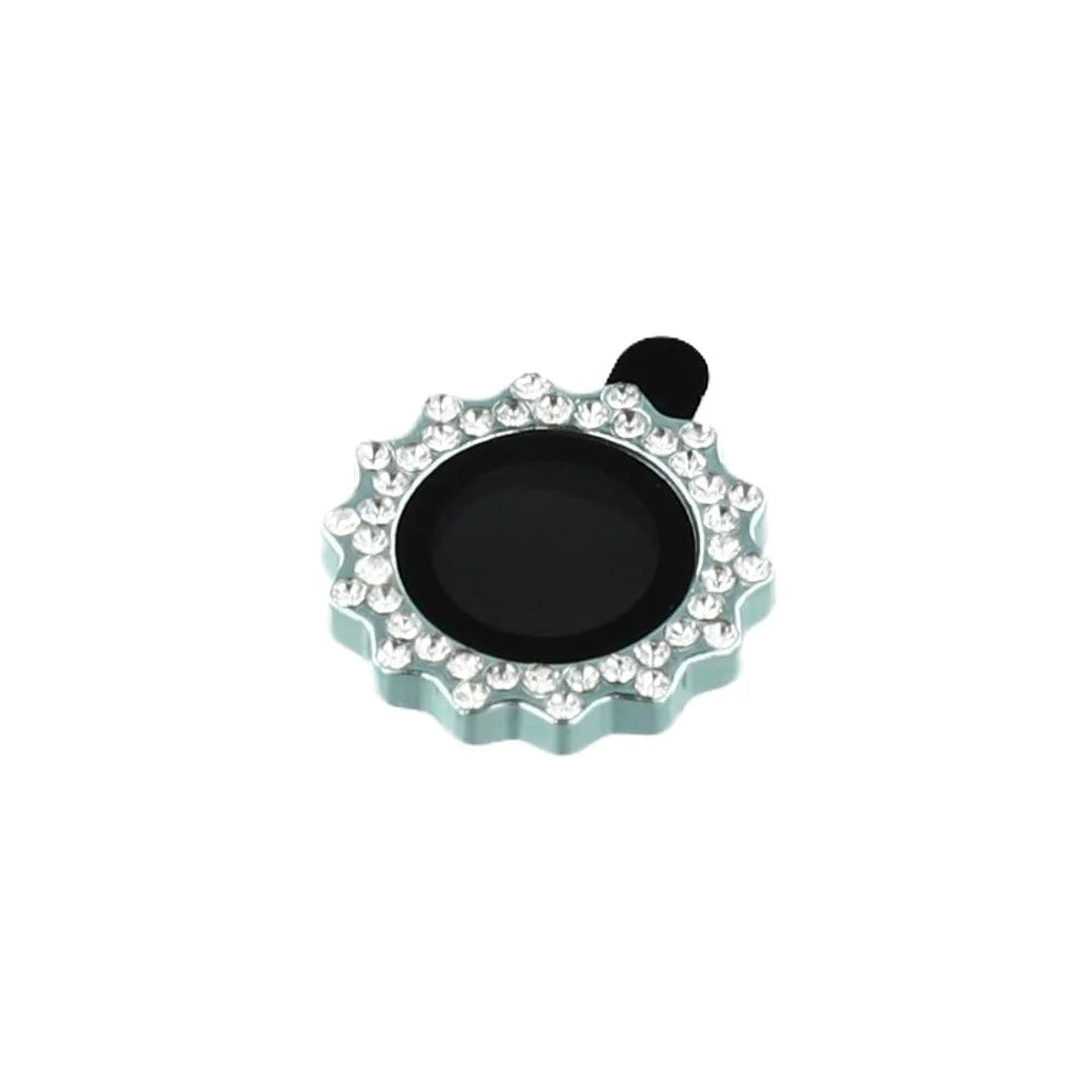 1Set For iPhone 17 Camera Lens Protector Gear Shape Tempered Glass Lens Film Rhinestone Decor - Green - 5