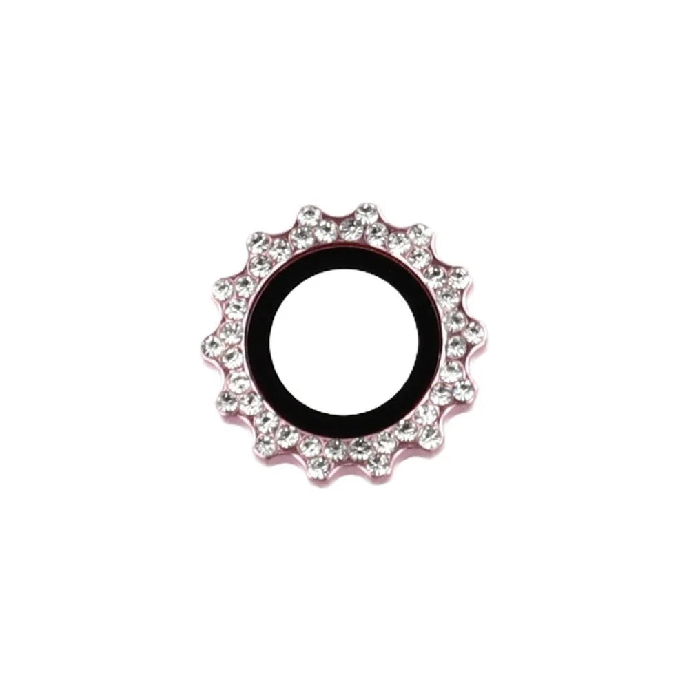 1Set For iPhone Air Camera Lens Protector Gear Shape Tempered Glass Lens Film Rhinestone Decor - Pink - 4